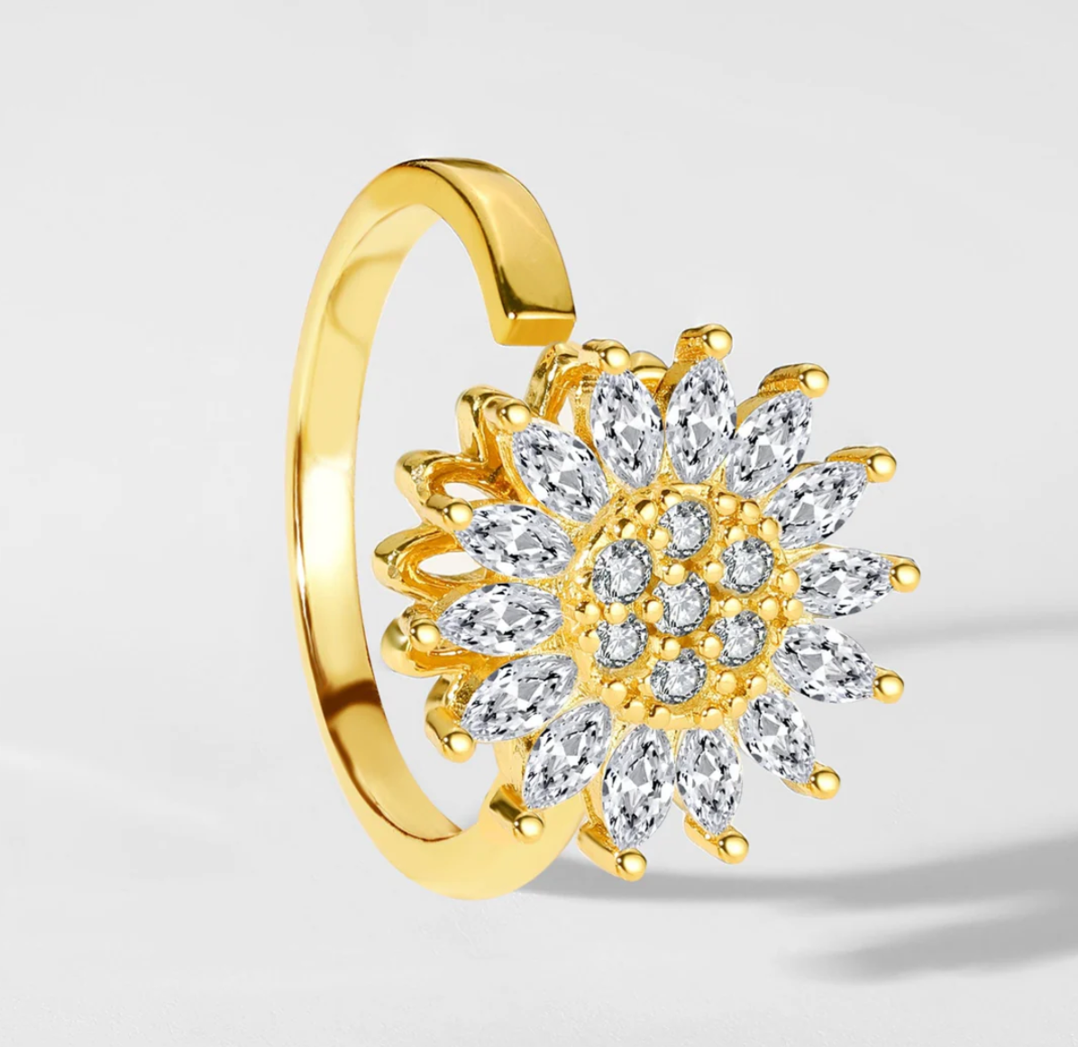 Silver Sun Spinner Serenova Ring